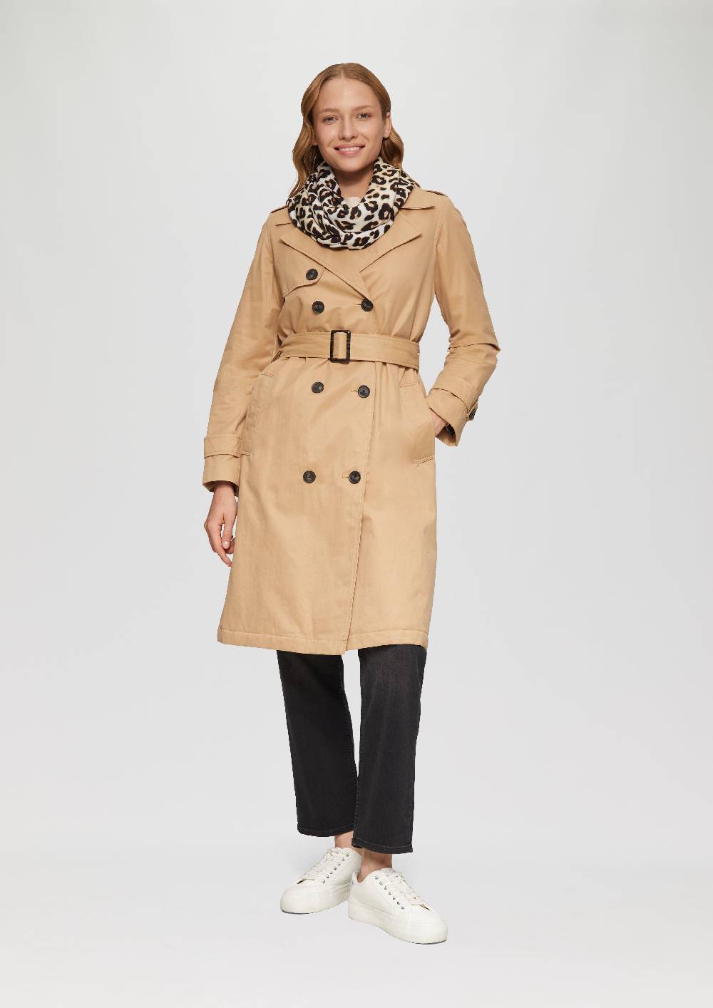 s.Oliver Gemusterter Loop-Schal Aus Viskose