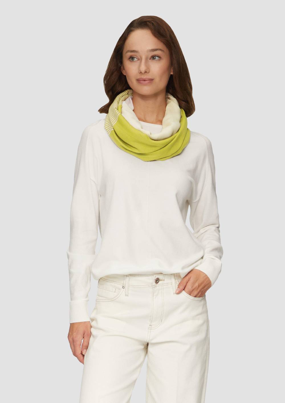 S.Oliver Gemusterter Loop-Schal Aus Viskosemix