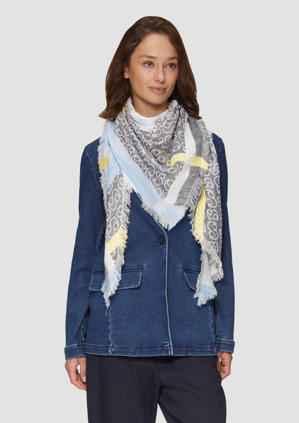 S.Oliver Gemusterter Schal Aus Viskosemix