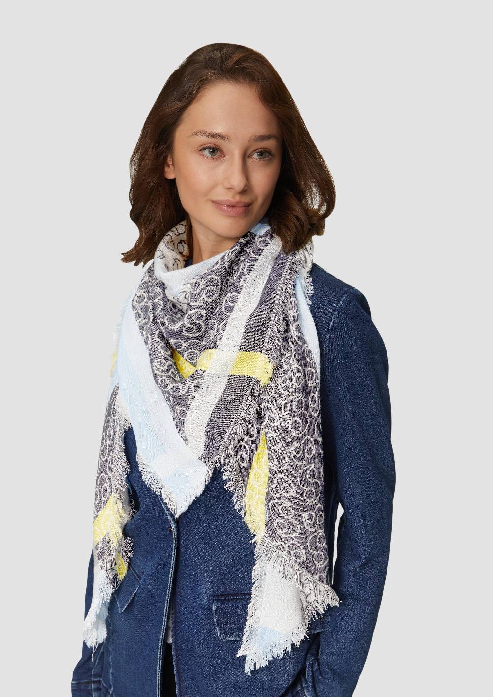 S.Oliver Gemusterter Schal Aus Viskosemix