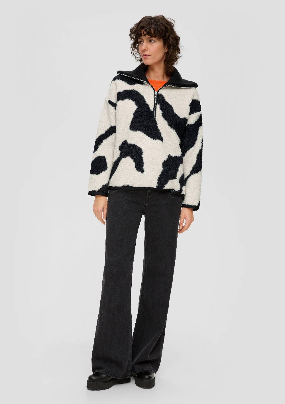 S.Oliver Gemusterter Teddyplüsch-Troyer