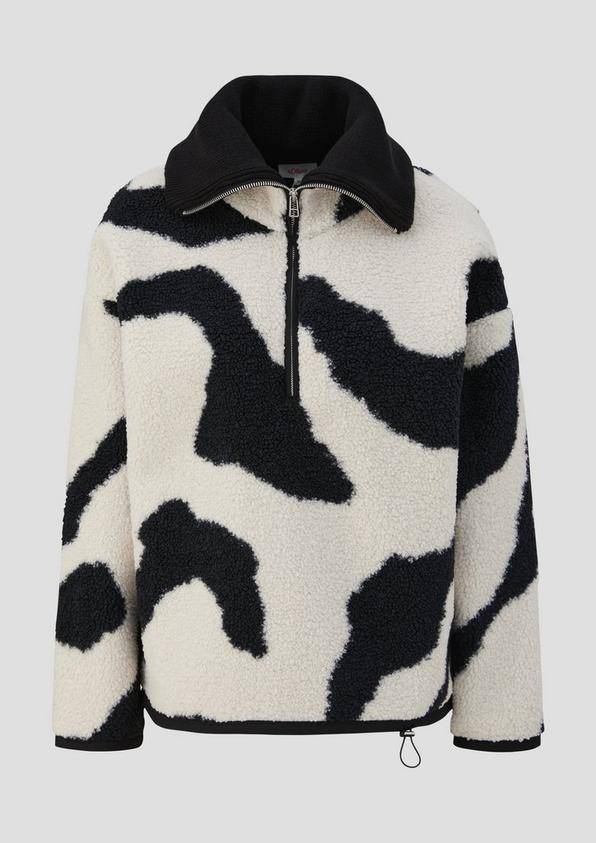 s.Oliver Gemusterter Teddyplüsch-Troyer