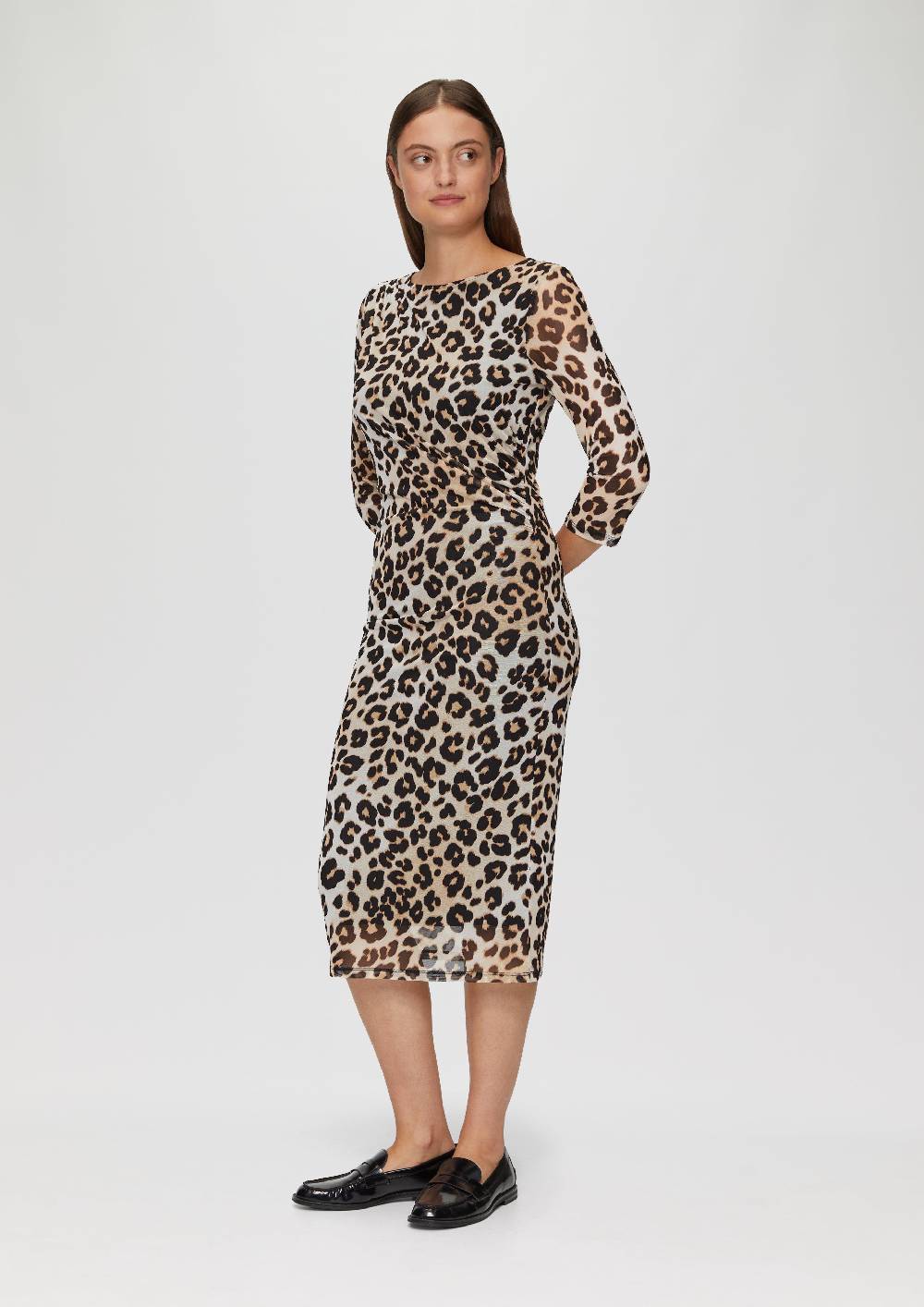 S.Oliver Gemustertes Mesh-Kleid Im Slim Fit