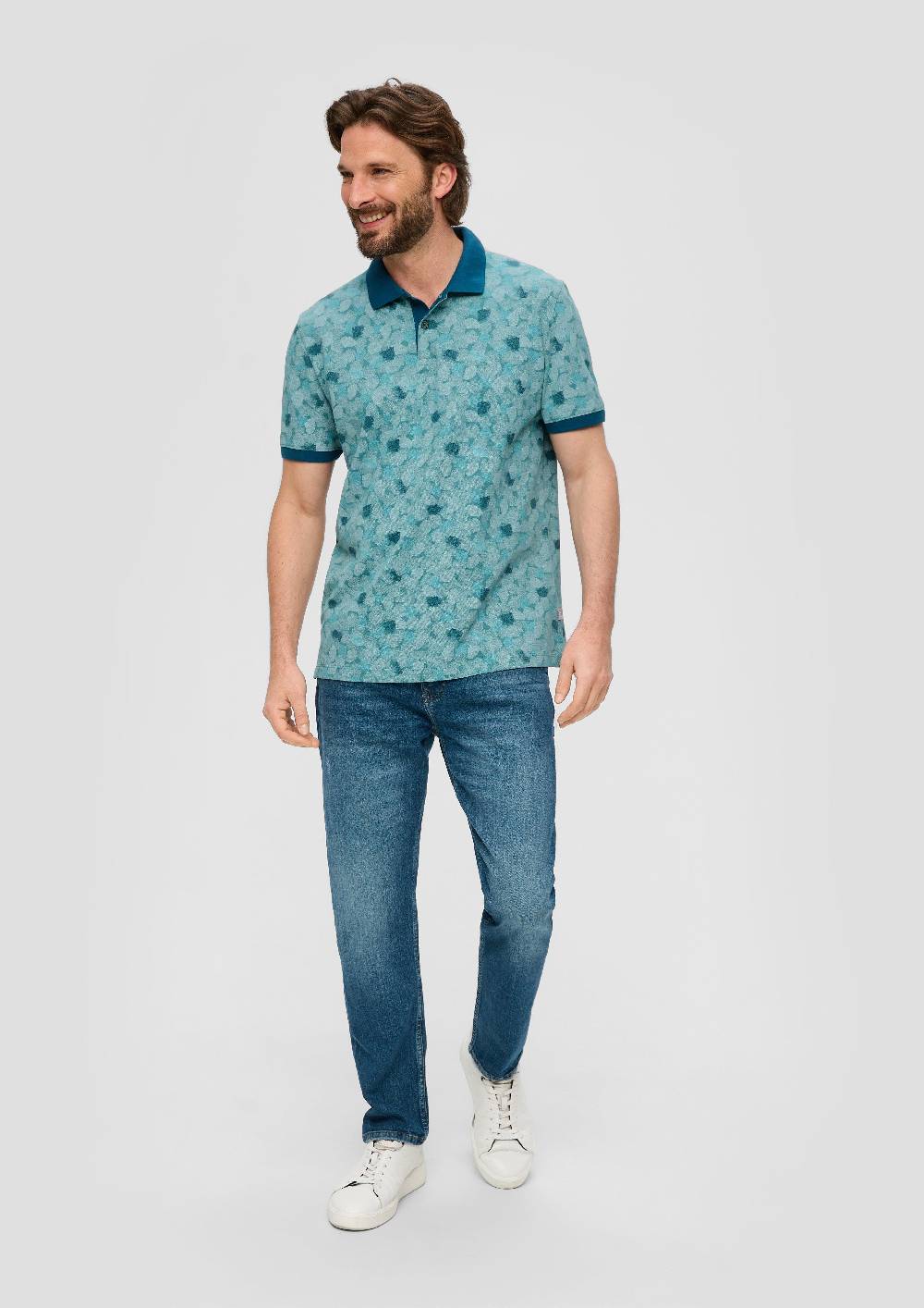 S.Oliver Gemustertes Poloshirt Aus Baumwolle