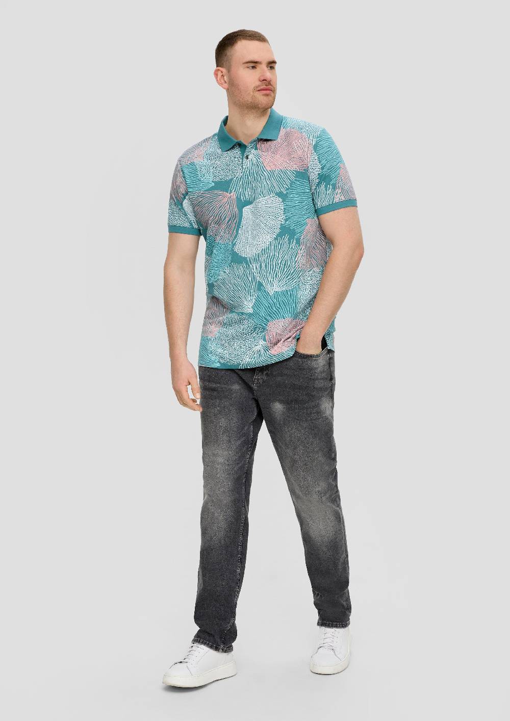 S.Oliver Gemustertes Poloshirt Aus Baumwolle