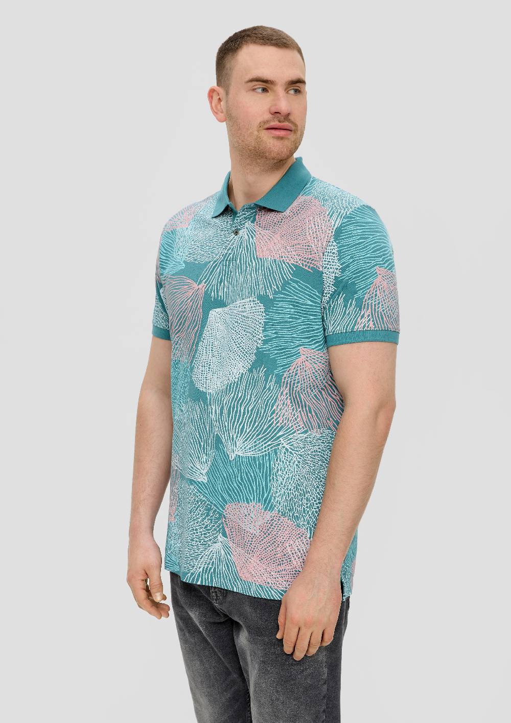 S.Oliver Gemustertes Poloshirt Aus Baumwolle