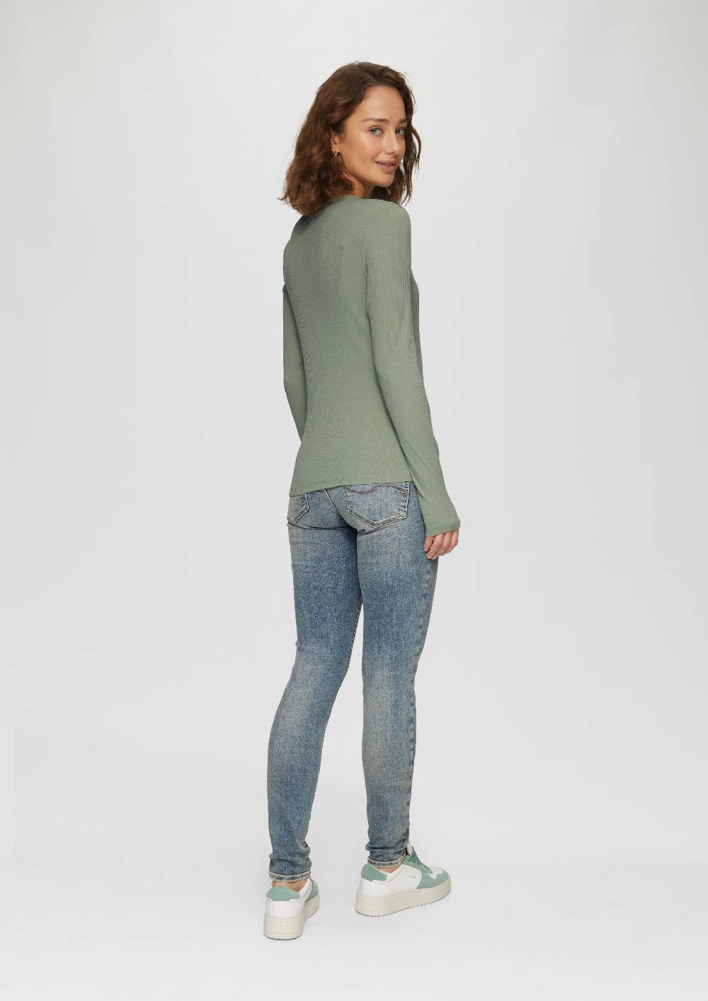 S.Oliver Geripptes Longsleeve Im Slim Fit