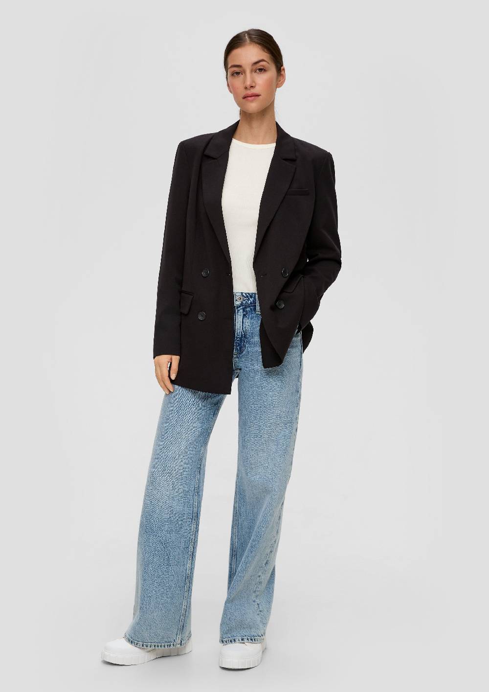 S.Oliver Geripptes Longsleeve Im Slim Fit