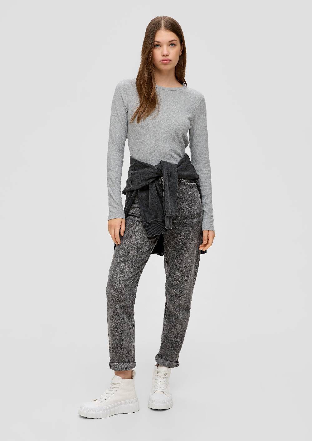 S.Oliver Geripptes Longsleeve Im Slim Fit