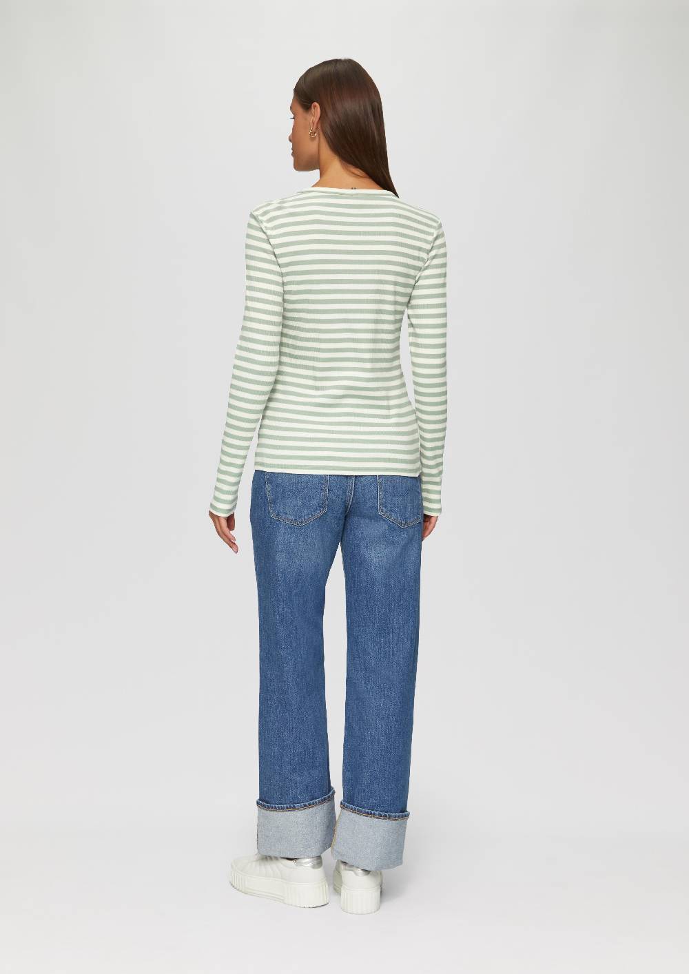 S.Oliver Geripptes Longsleeve Im Slim Fit