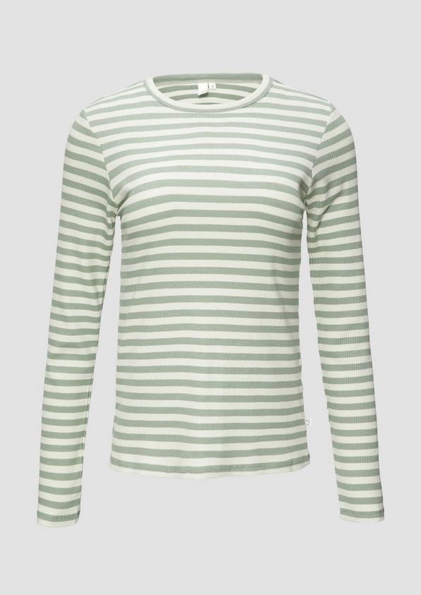 s.Oliver Geripptes Longsleeve im Slim Fit