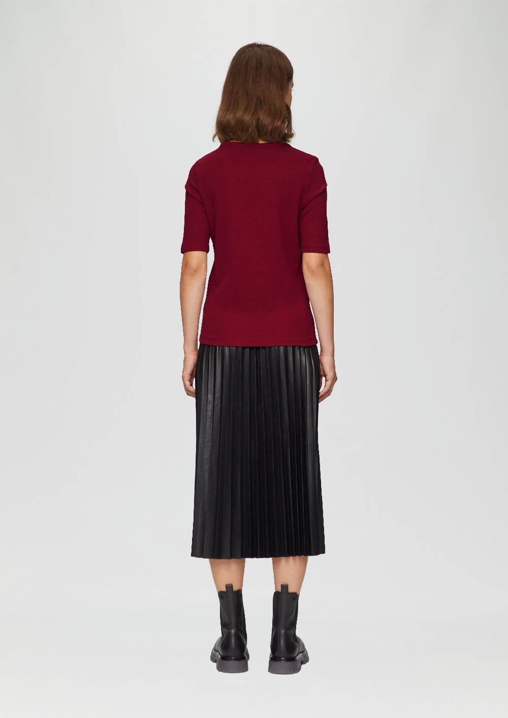 S.Oliver Geripptes Shirt Mit Halblangen Ärmeln