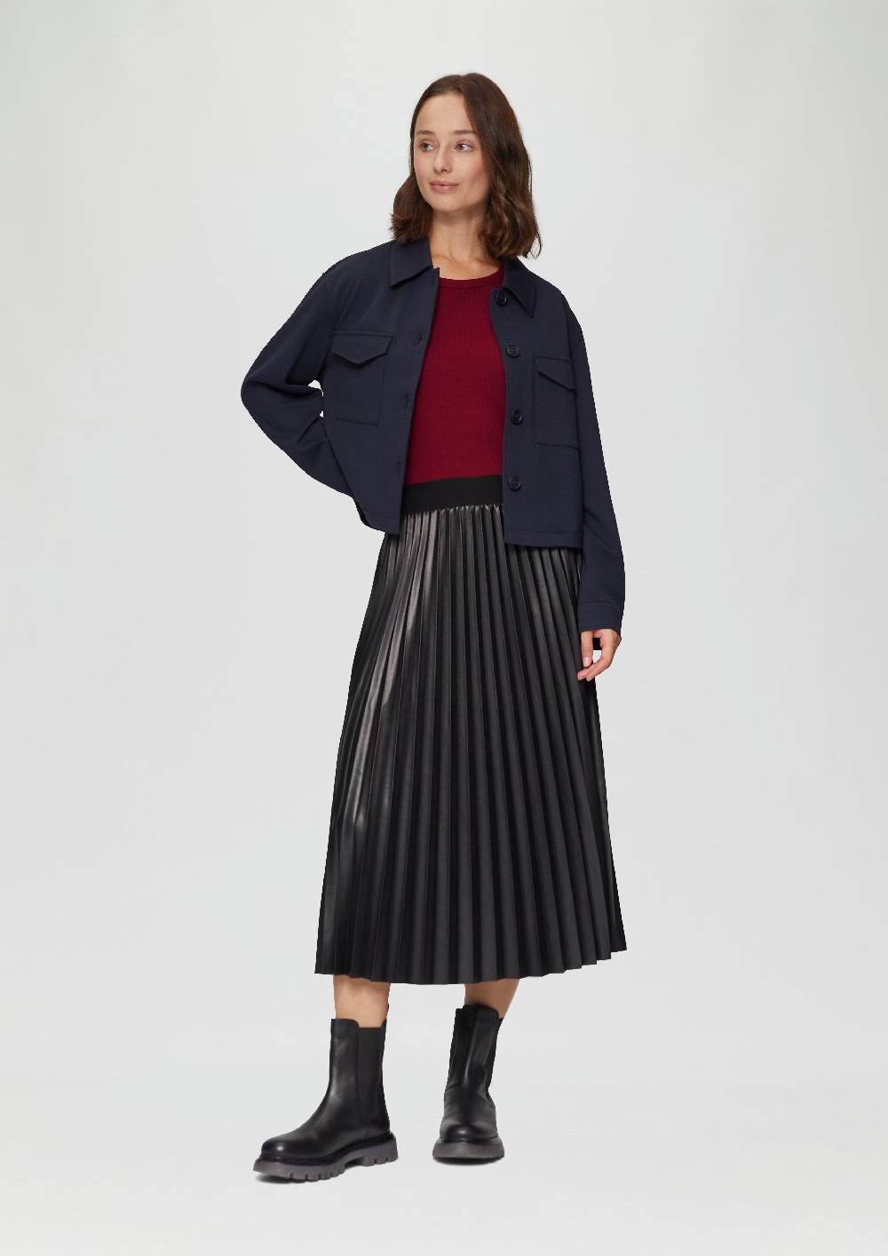 S.Oliver Geripptes Shirt Mit Halblangen Ärmeln