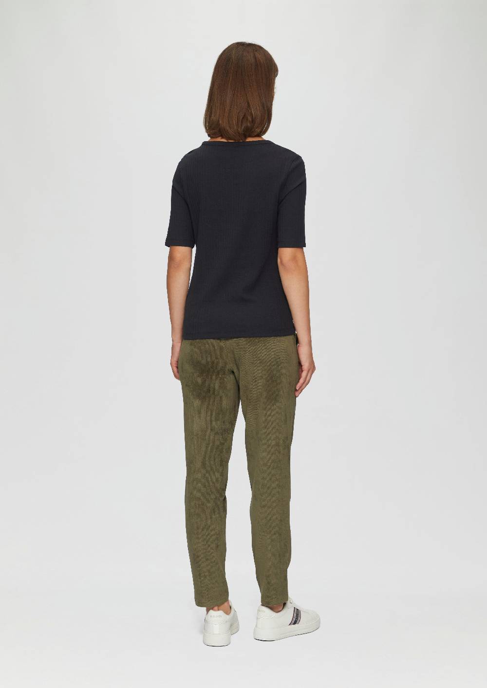 S.Oliver Geripptes Shirt Mit Halblangen Ärmeln