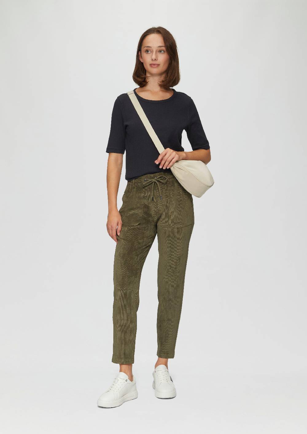 S.Oliver Geripptes Shirt Mit Halblangen Ärmeln