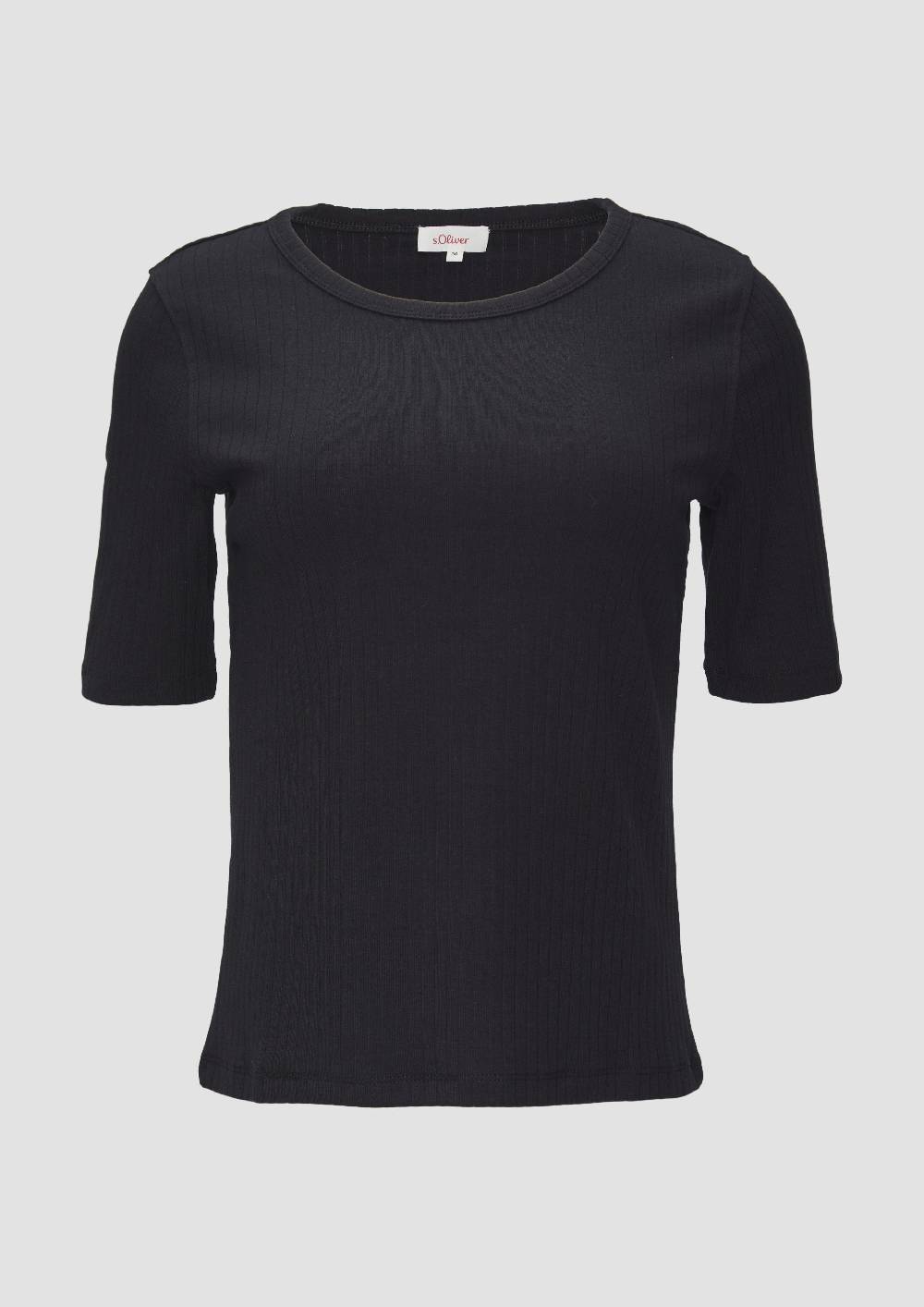 S.Oliver Geripptes Shirt Mit Halblangen Ärmeln