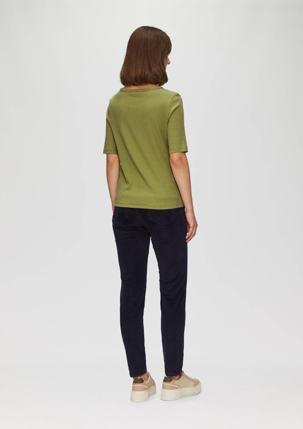 S.Oliver Geripptes Shirt Mit Halblangen Ärmeln