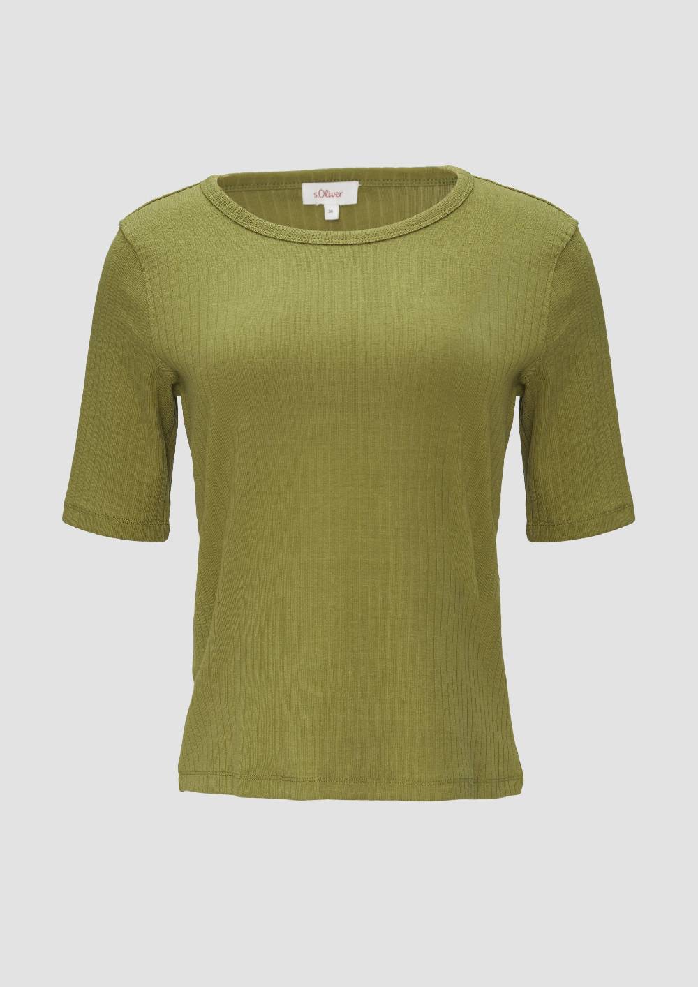S.Oliver Geripptes Shirt Mit Halblangen Ärmeln