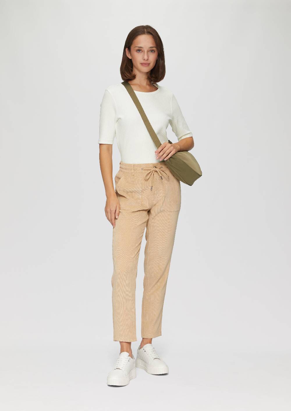 S.Oliver Geripptes Shirt Mit Halblangen Ärmeln