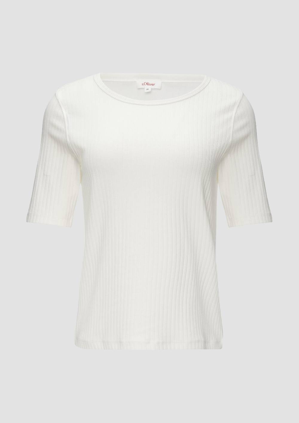 S.Oliver Geripptes Shirt Mit Halblangen Ärmeln