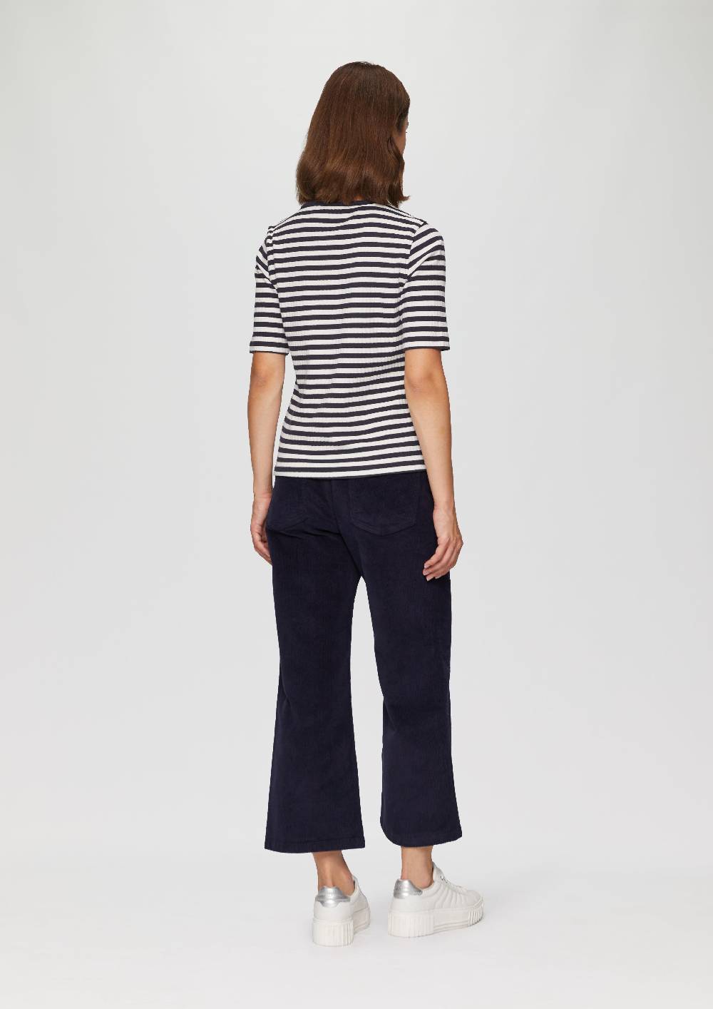 S.Oliver Geripptes Shirt Mit Halblangen Ärmeln