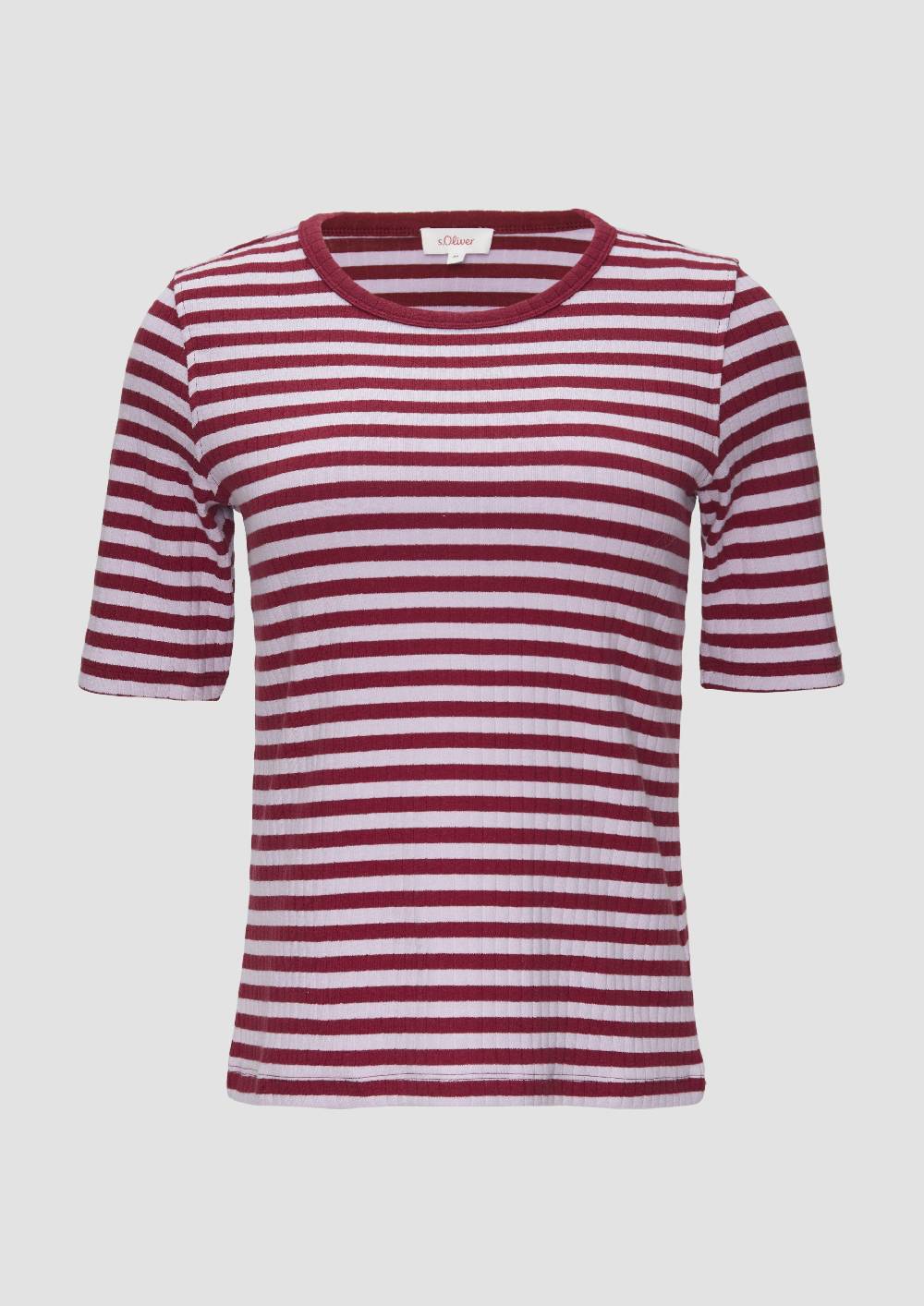 S.Oliver Geripptes Shirt Mit Halblangen Ärmeln