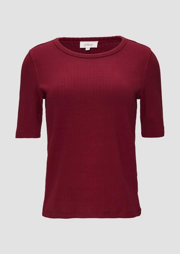 s.Oliver Geripptes Shirt mit halblangen Ärmeln