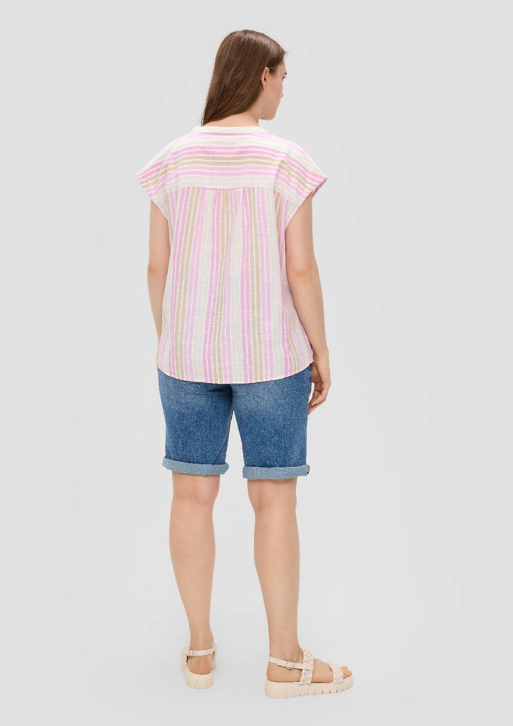 S.Oliver Gestreifte Baumwoll-Bluse Im Relaxed Fit