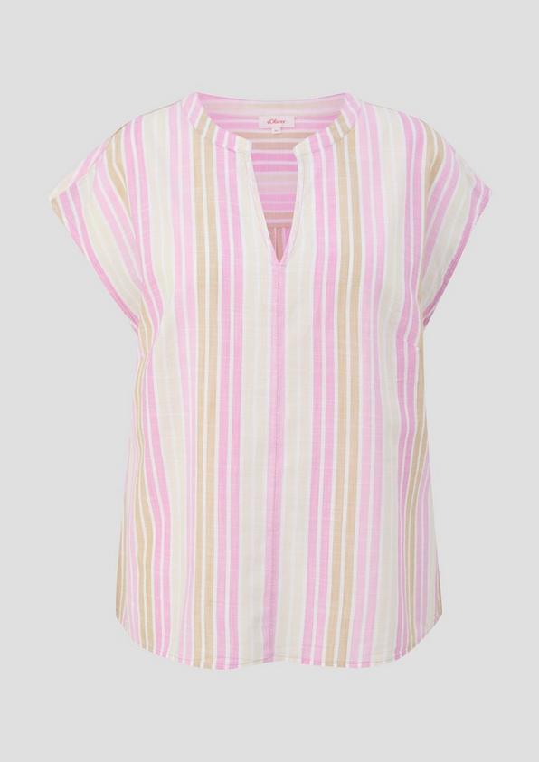 s.Oliver Gestreifte Baumwoll-Bluse im Relaxed Fit