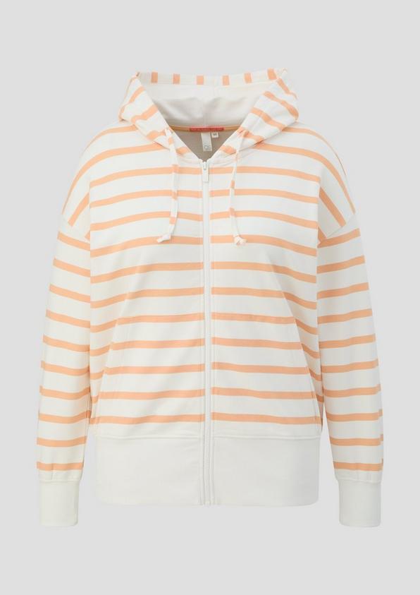 s.Oliver Gestreifter Hoodie im Boxy Fit