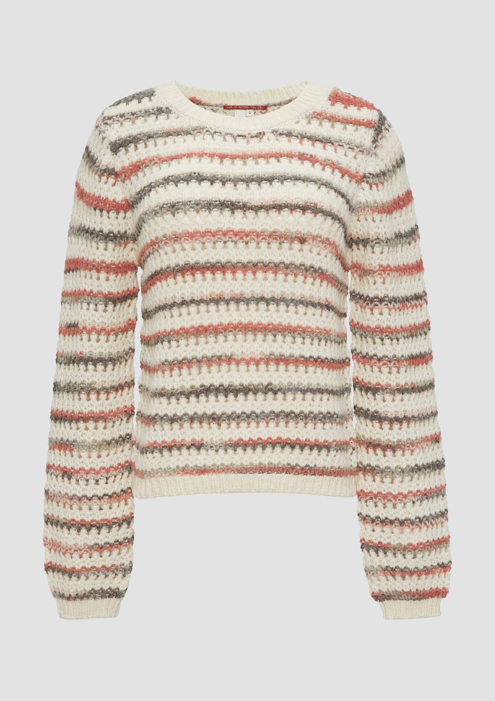 S.Oliver Gestreifter Pullover Aus Ajour-Strick