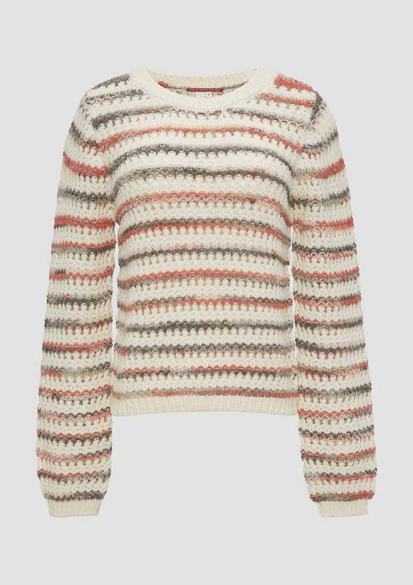 s.Oliver Gestreifter Pullover aus Ajour-Strick