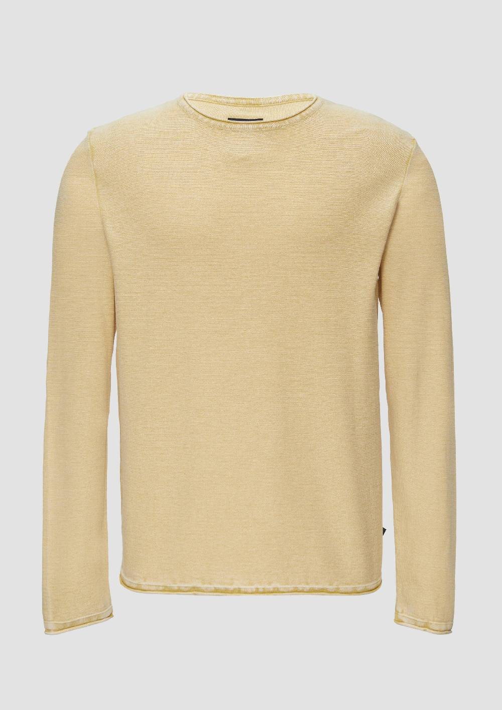 S.Oliver Gewaschener Strickpullover Mit Rollsaum