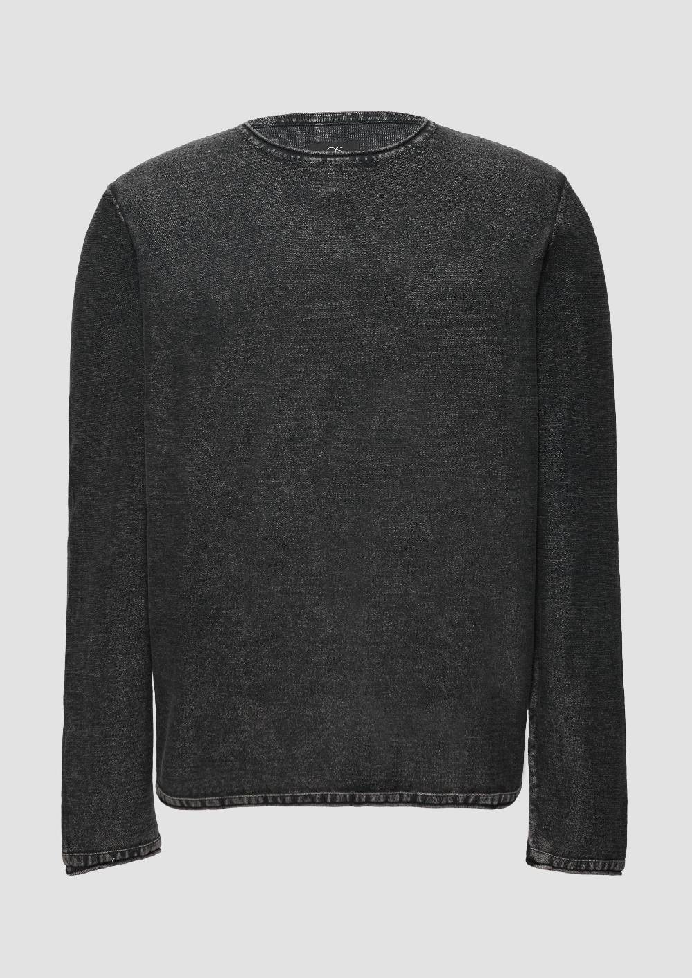 S.Oliver Gewaschener Strickpullover Mit Rollsaum