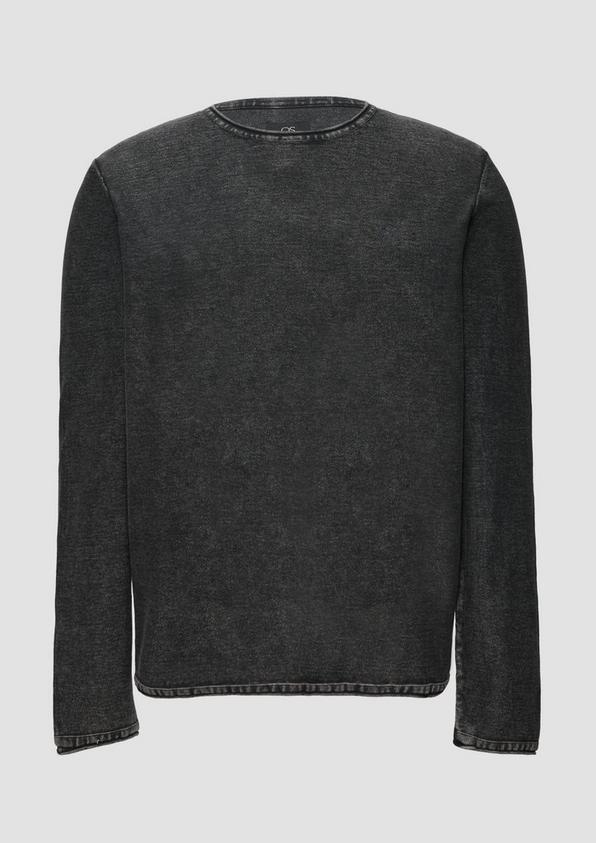 s.Oliver Gewaschener Strickpullover mit Rollsaum