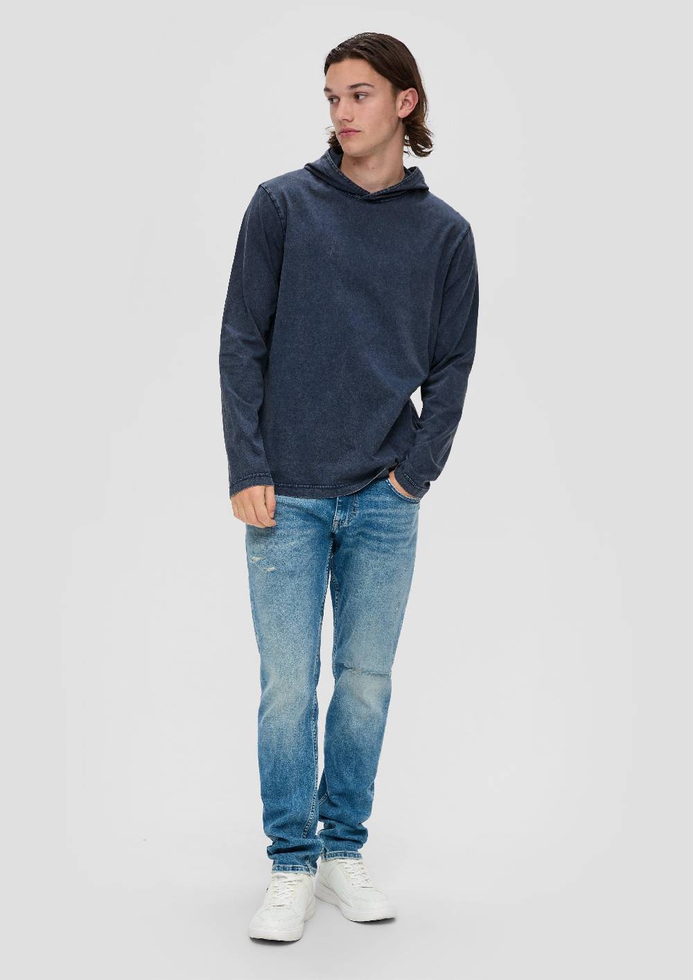 S.Oliver Gewaschenes Longsleeve Mit Kapuze