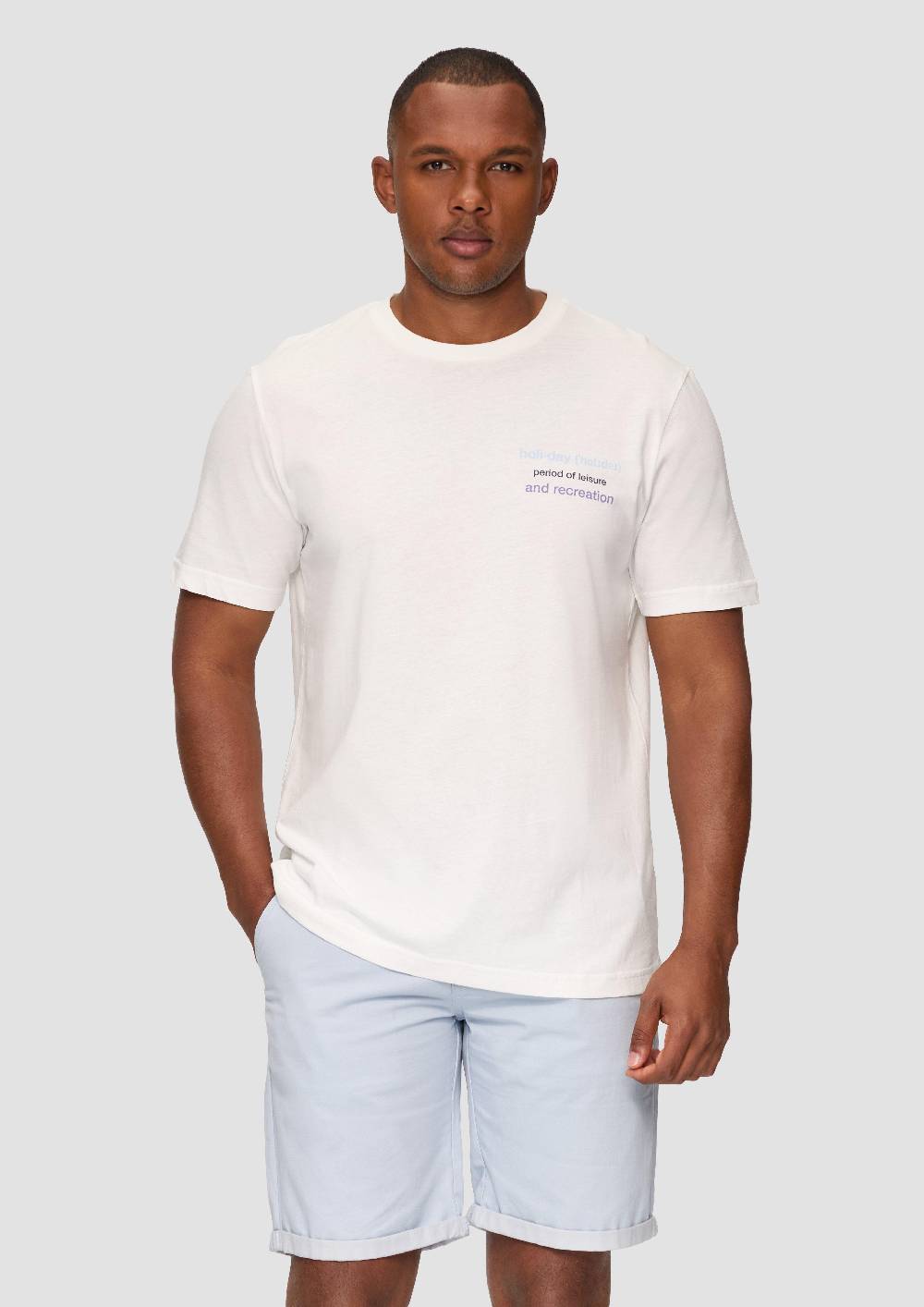 S.Oliver Gewaschenes T-Shirt Mit Frontprint