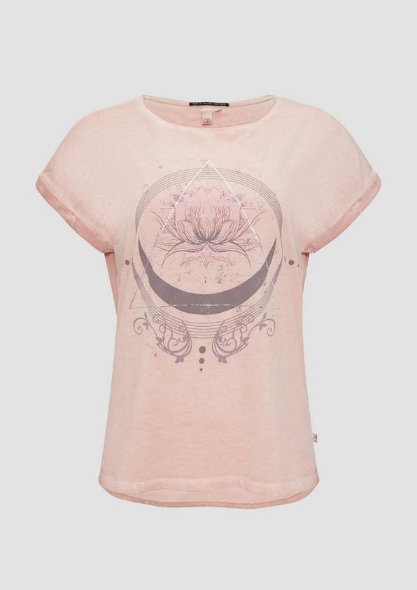 s.Oliver Gewaschenes T-Shirt mit Frontprint