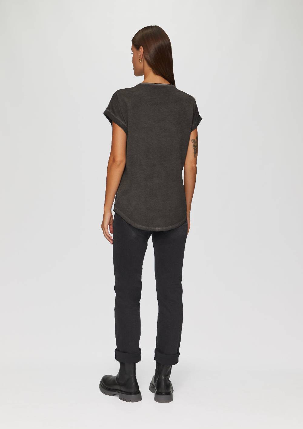 S.Oliver Gewaschenes T-Shirt Mit Frontprint