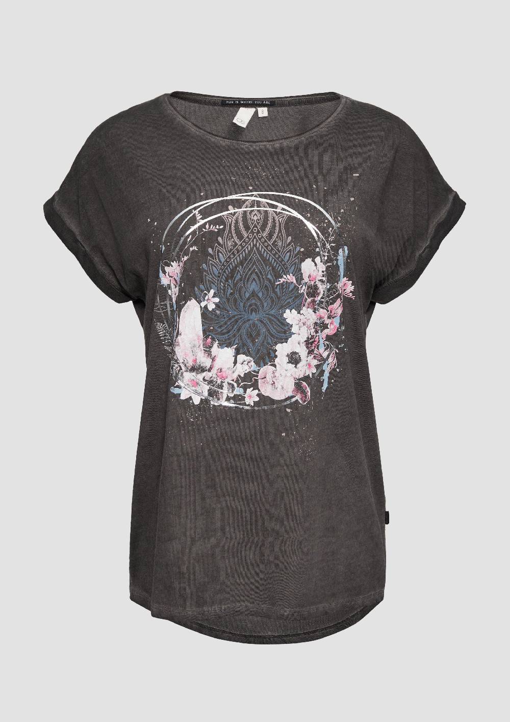 S.Oliver Gewaschenes T-Shirt Mit Frontprint