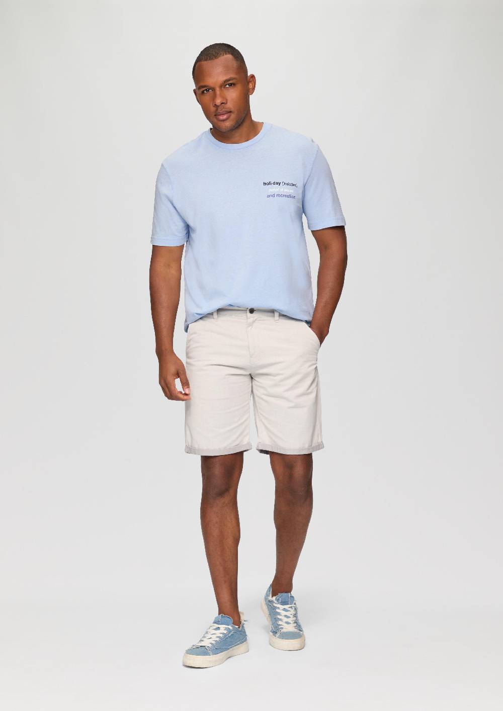 S.Oliver Gewaschenes T-Shirt Mit Frontprint