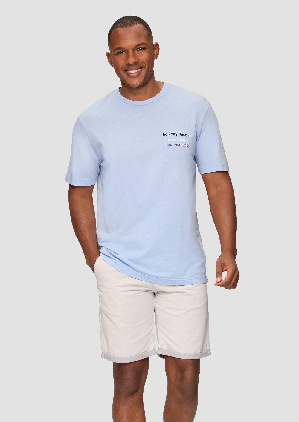 S.Oliver Gewaschenes T-Shirt Mit Frontprint