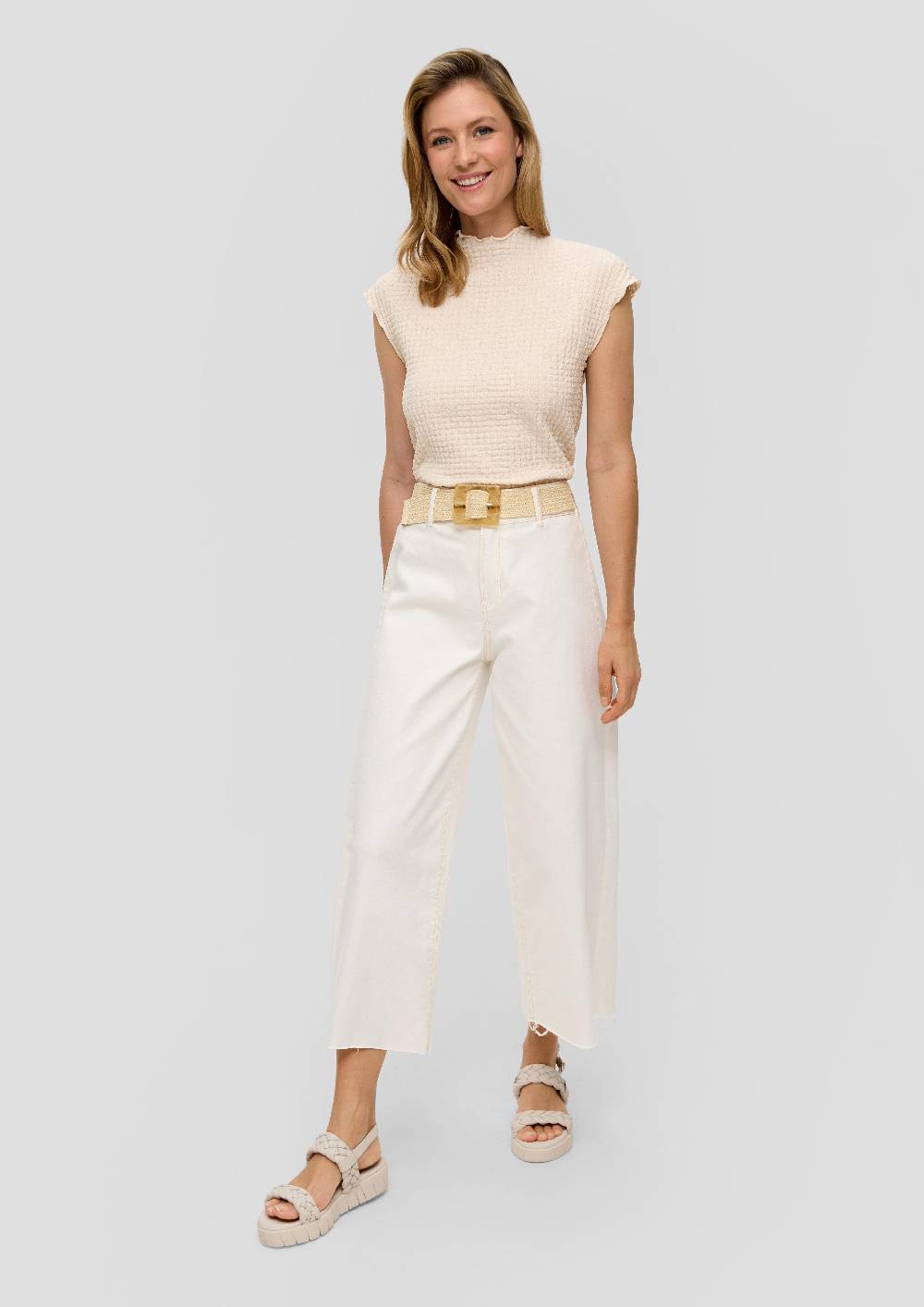 S.Oliver Gewebter Gürtel Mit Schnalle Aus Horn