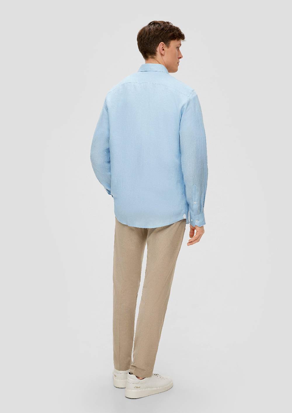 S.Oliver Glänzendes Tailored Fit Hemd Aus Leinen