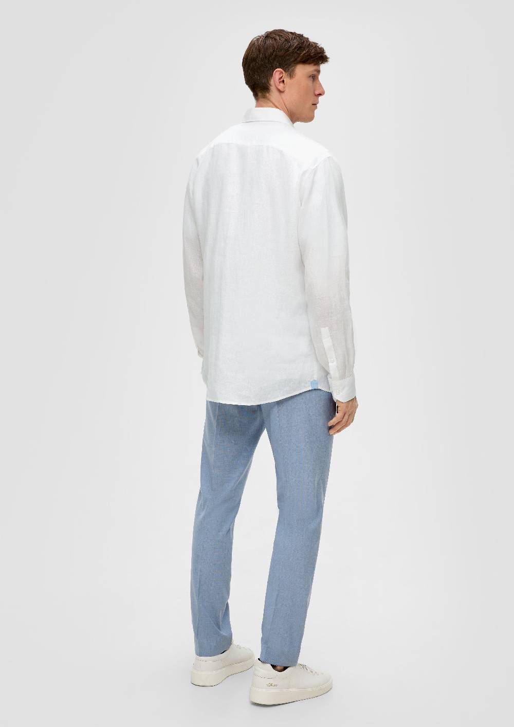 S.Oliver Glänzendes Tailored Fit Hemd Aus Leinen
