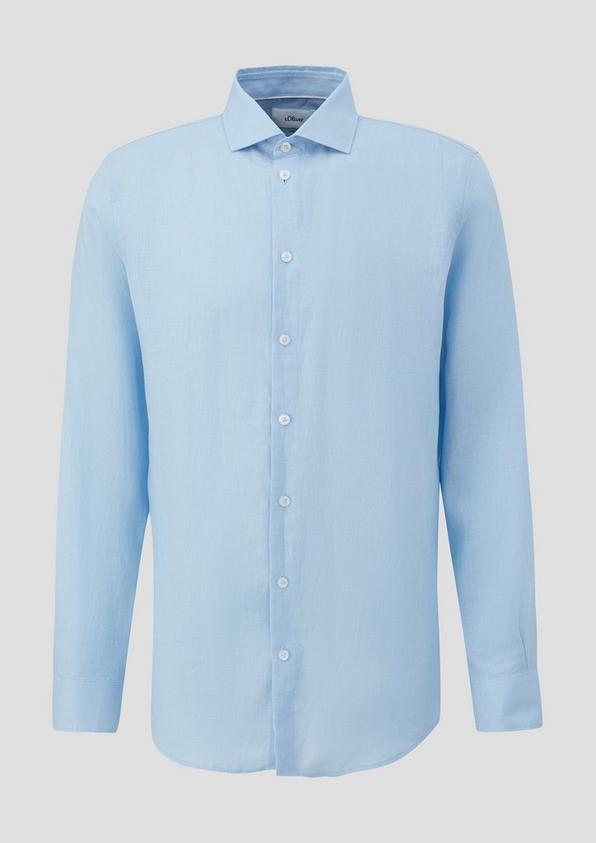 s.Oliver Glänzendes Tailored Fit Hemd aus Leinen