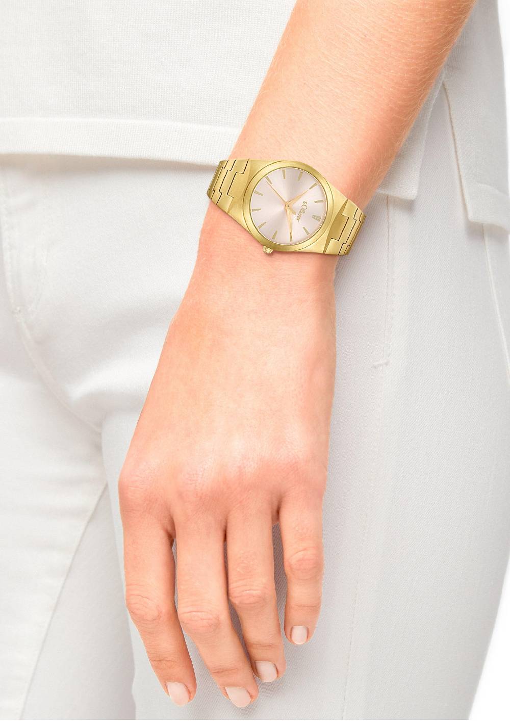 S.Oliver Goldene Edelstahl-Armbanduhr