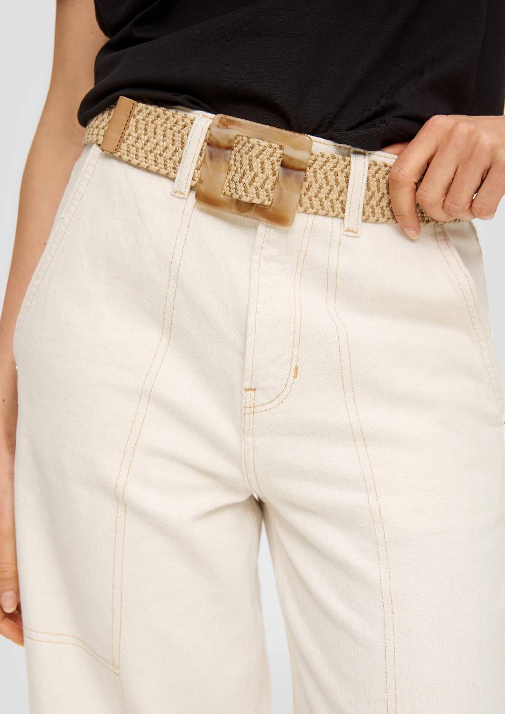 S.Oliver Gürtel In Bast-Optik Mit Dorn-Schließe