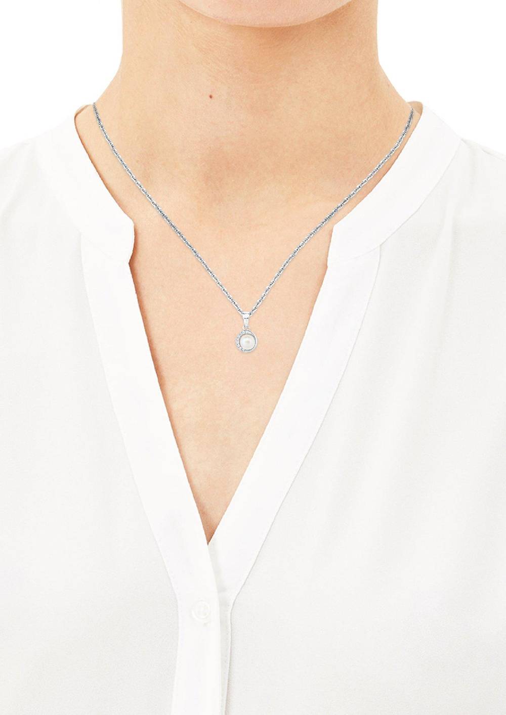 S.Oliver Halskette Mit Perlen-Anhänger