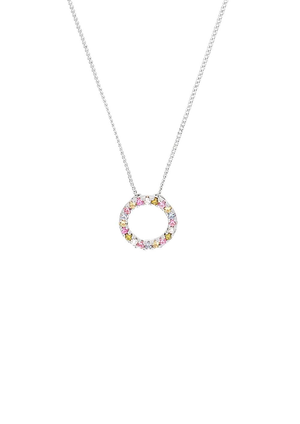 S.Oliver Halskette Mit Rundem Regenbogen-Anhänger
